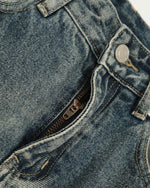 迷彩パッチワークストレートレッグパンツ