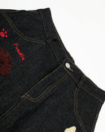 レトロシンプルデニムショートパンツ