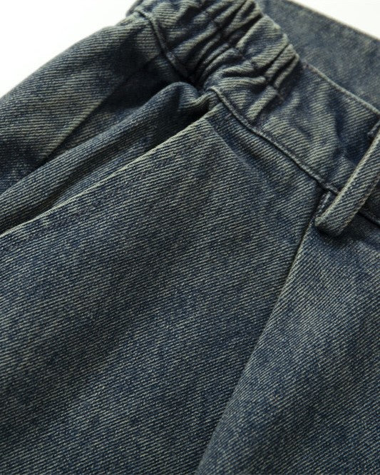 コントラストカラーパネルデニムパンツ