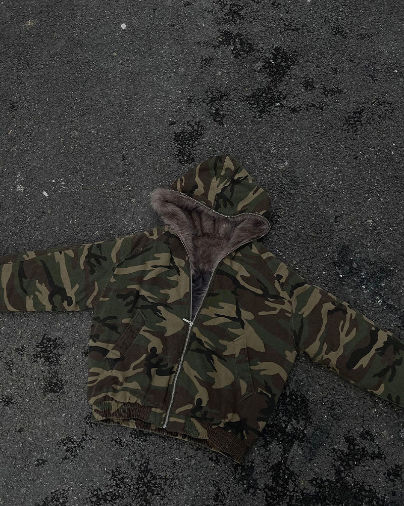 迷彩フード付きジャケット