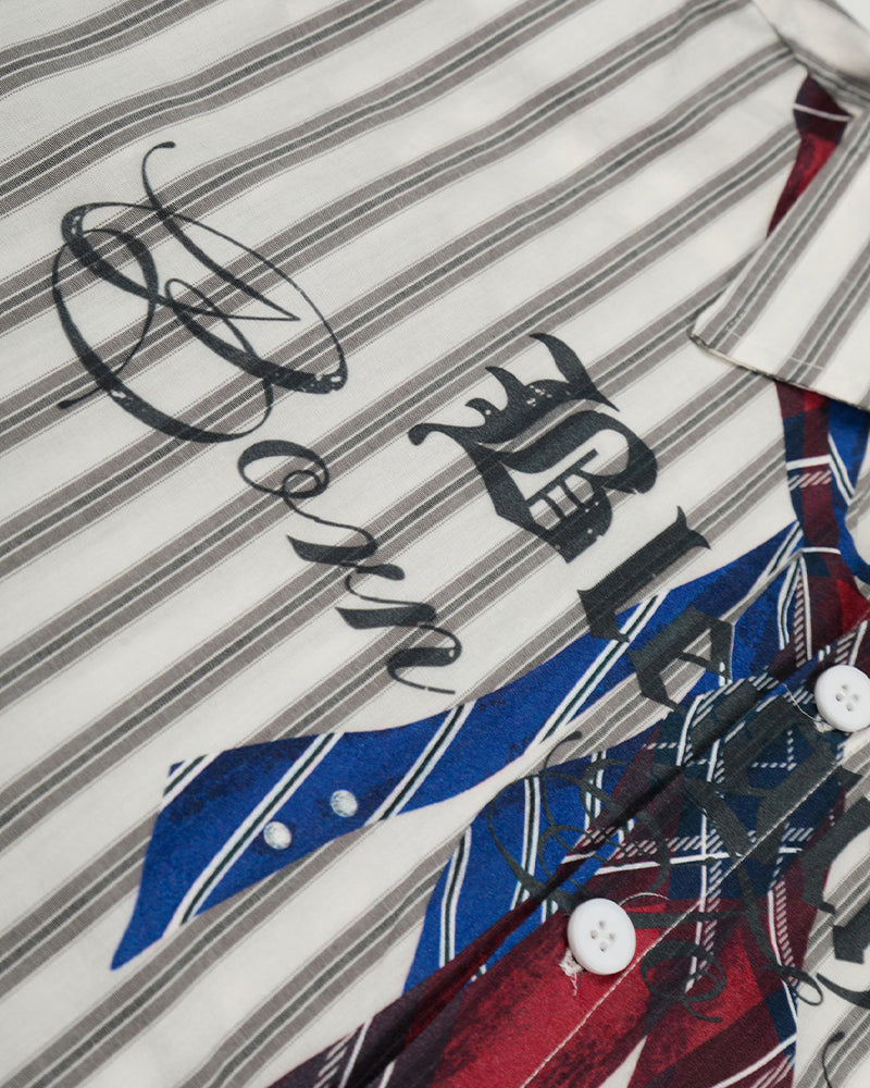 Letter striped long-sleeved shirt