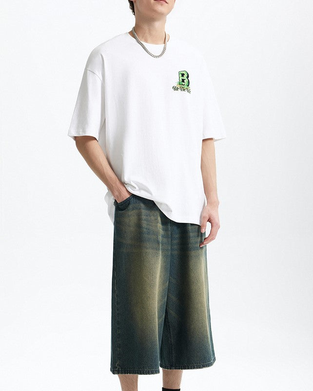 Letter B loose short sleeves