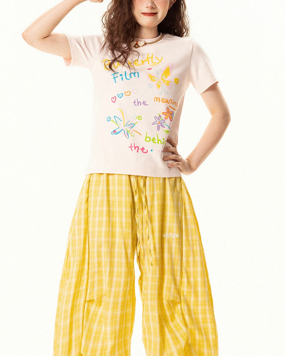 Fun pattern short sleeves