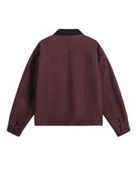 カジュアルなダメージ加工のカラーブロックジャケット