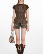 Short sleeves with patchwork design