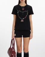 Cute colorful heart short sleeves