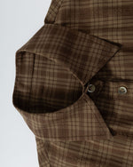 Plaid Short-Sleeve Shirt with Tie Details