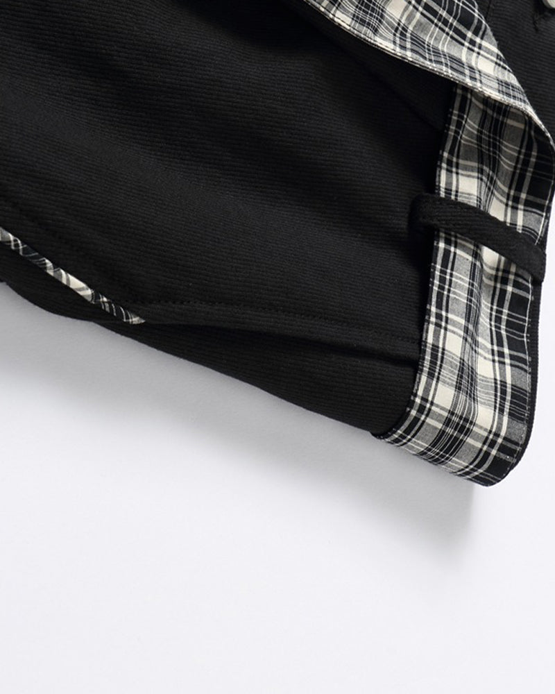 Checked Trousers with Belt