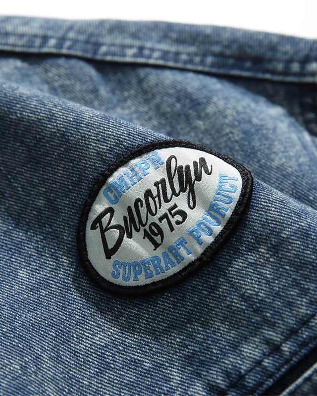 スタンドカラーデニムルーズジャケット