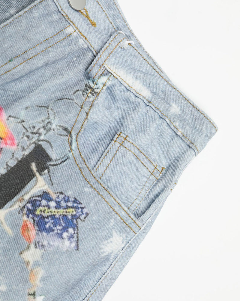 귀엽고 심플한 데님 팬츠