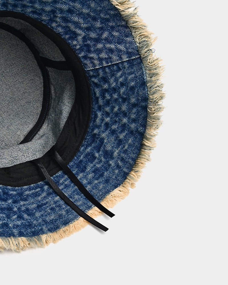Gradient denim bucket hat