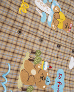 コントラストカラーパネル半袖シャツ