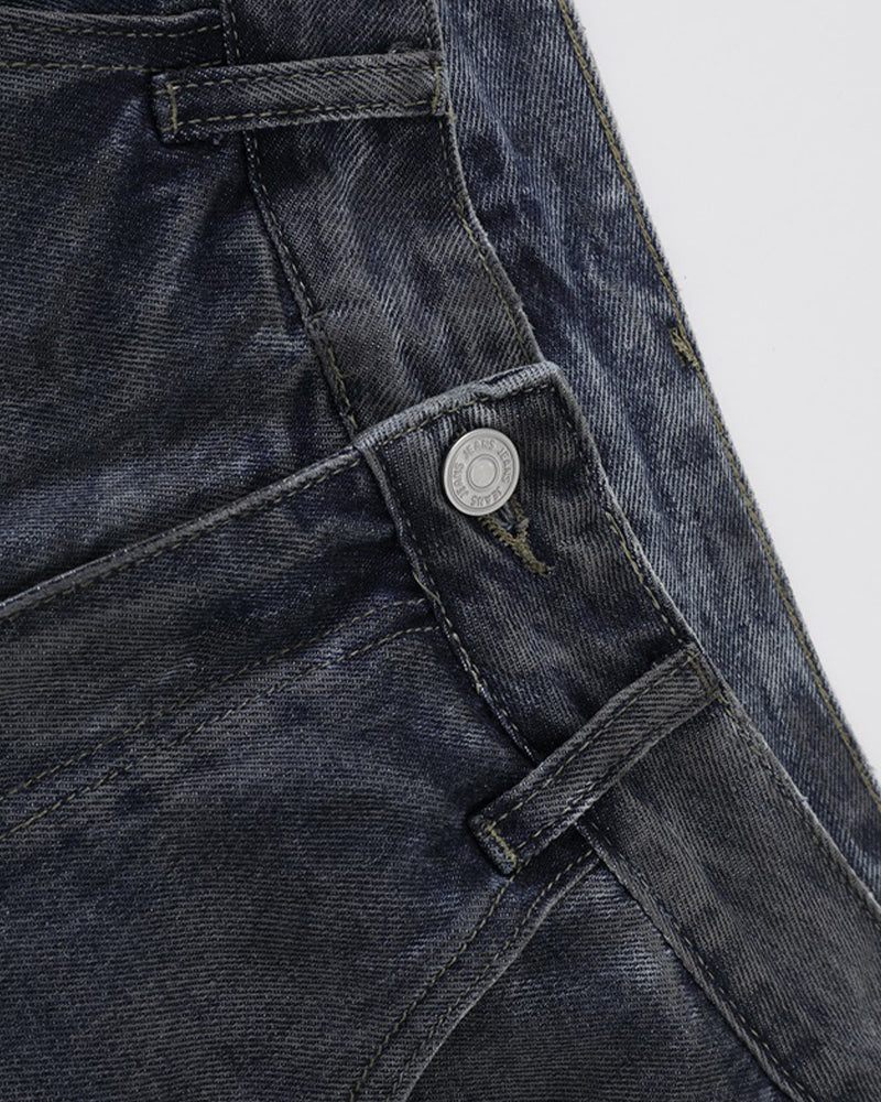 Vintage distressed straight jeans