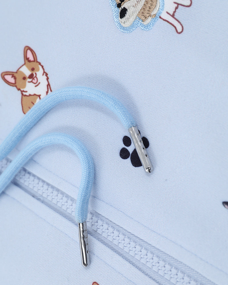 面白い子犬のフード付きスウェットシャツ