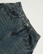 워시드 패널 청바지