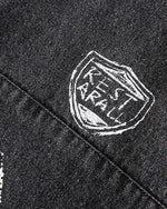 ヴィンテージプリントデニムフードジャケット