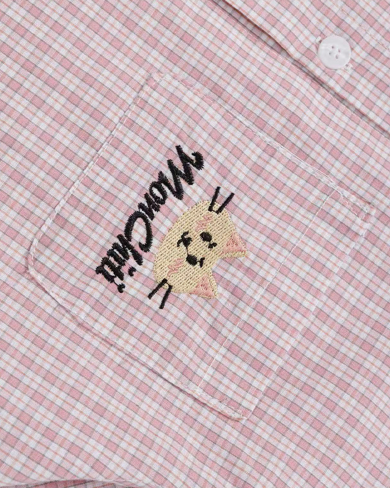 Cute Plaid Short-Sleeve Shirt