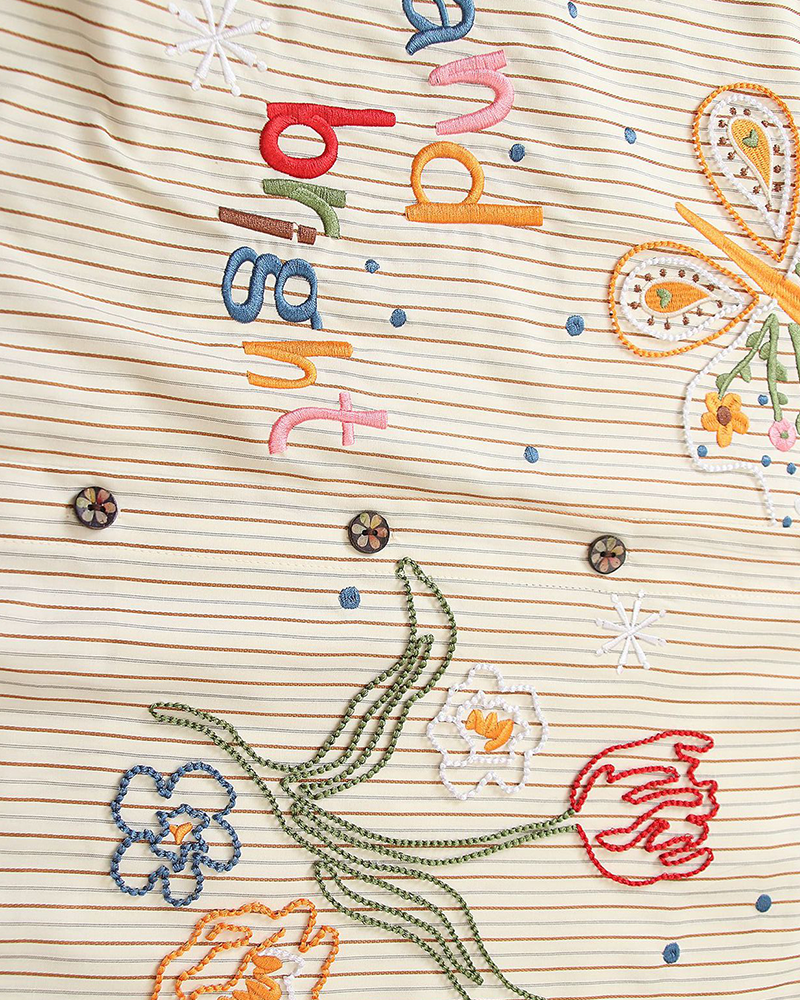 Contrast color plaid long-sleeved shirt