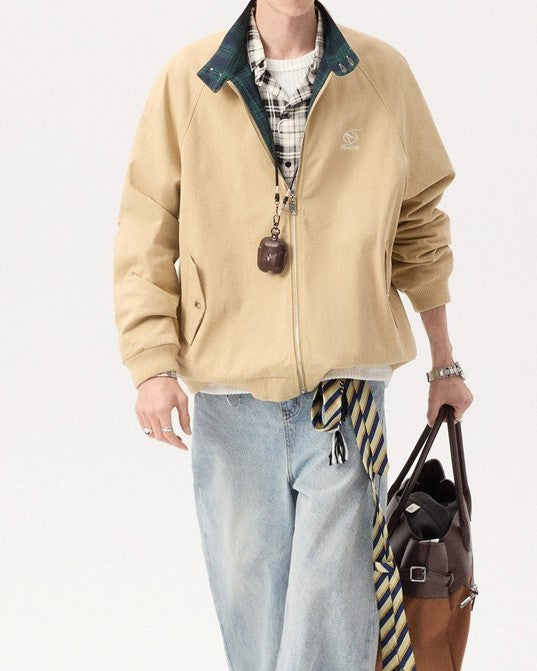 スタンドカラーカジュアルジャケット