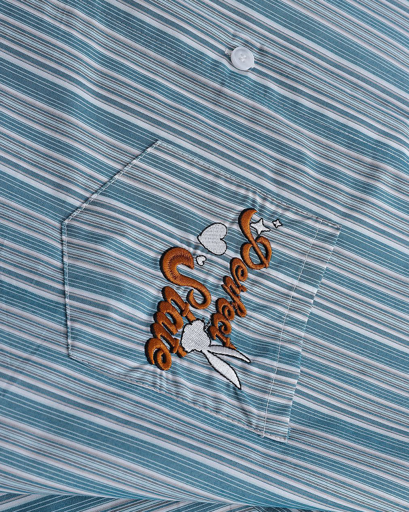 刺繍入りカジュアル半袖シャツ