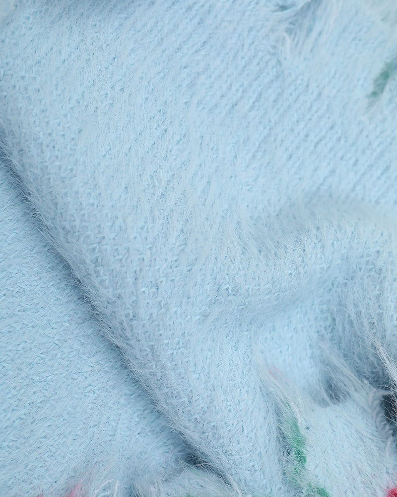 花柄プルオーバーセーター