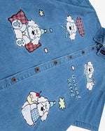 面白い漫画の刺繍シャツ