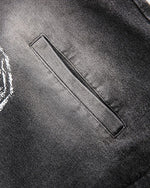 ヴィンテージプリントデニムフードジャケット