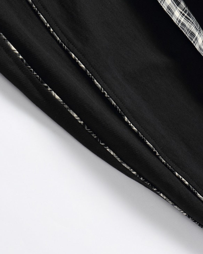 Checked Trousers with Belt