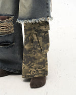 Camouflage patchwork jeans