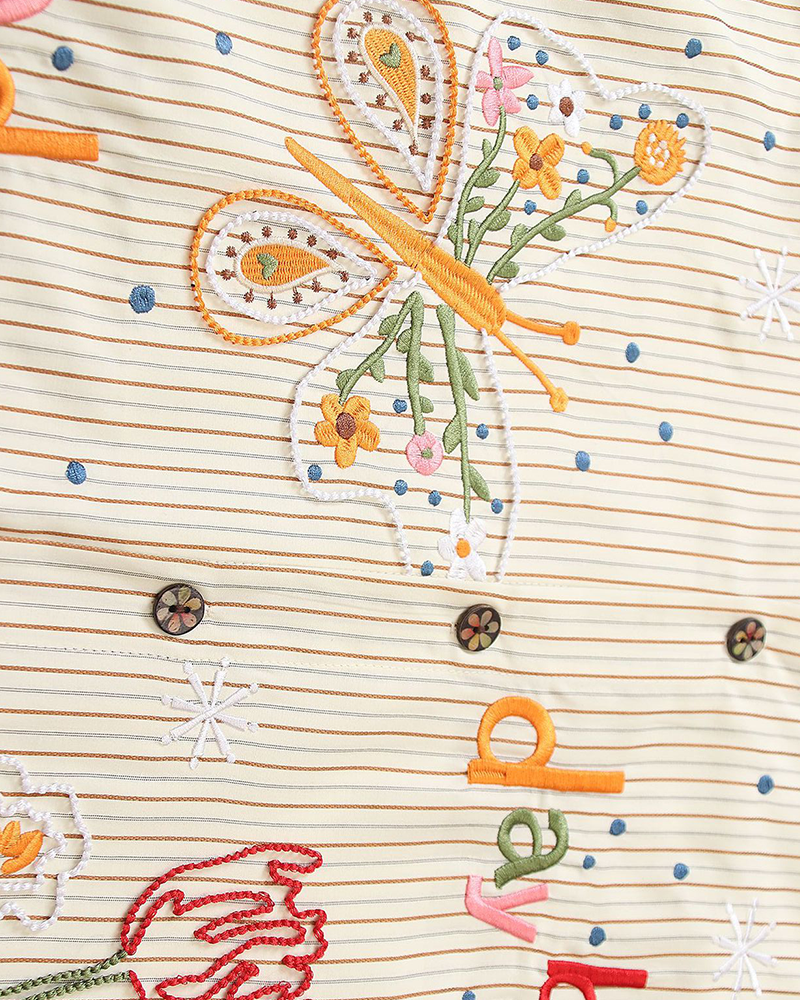 Contrast color plaid long-sleeved shirt