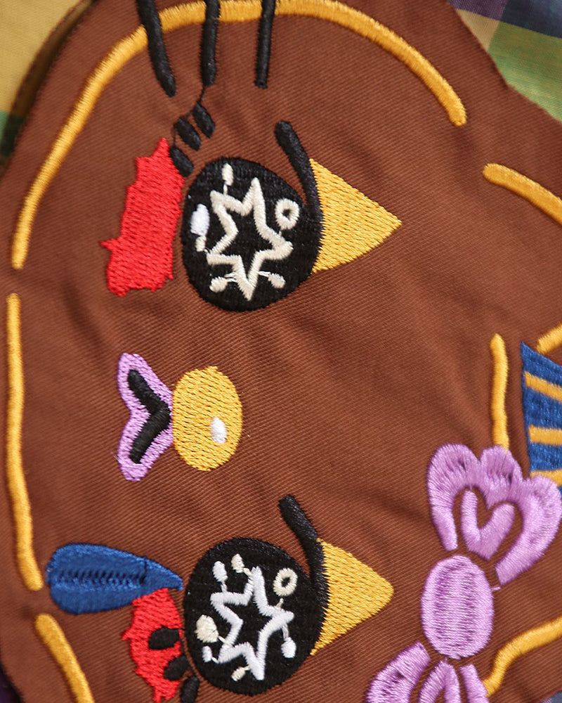 Fun cartoon plaid long-sleeved shirt