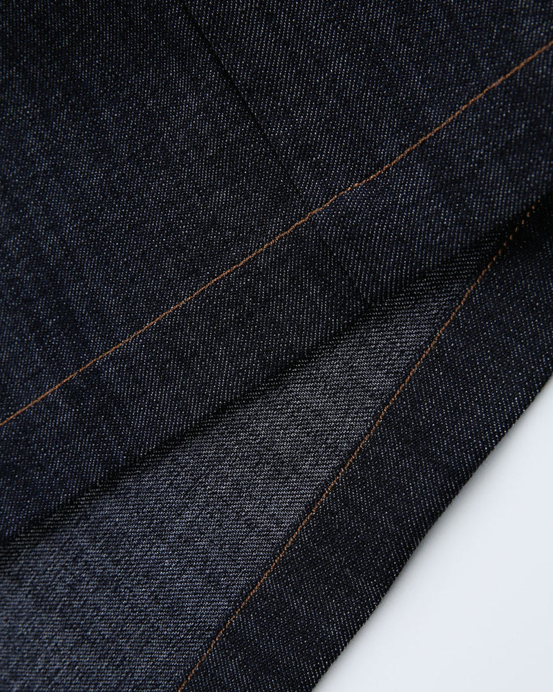 Embroidered Short-Sleeve Denim Shirt