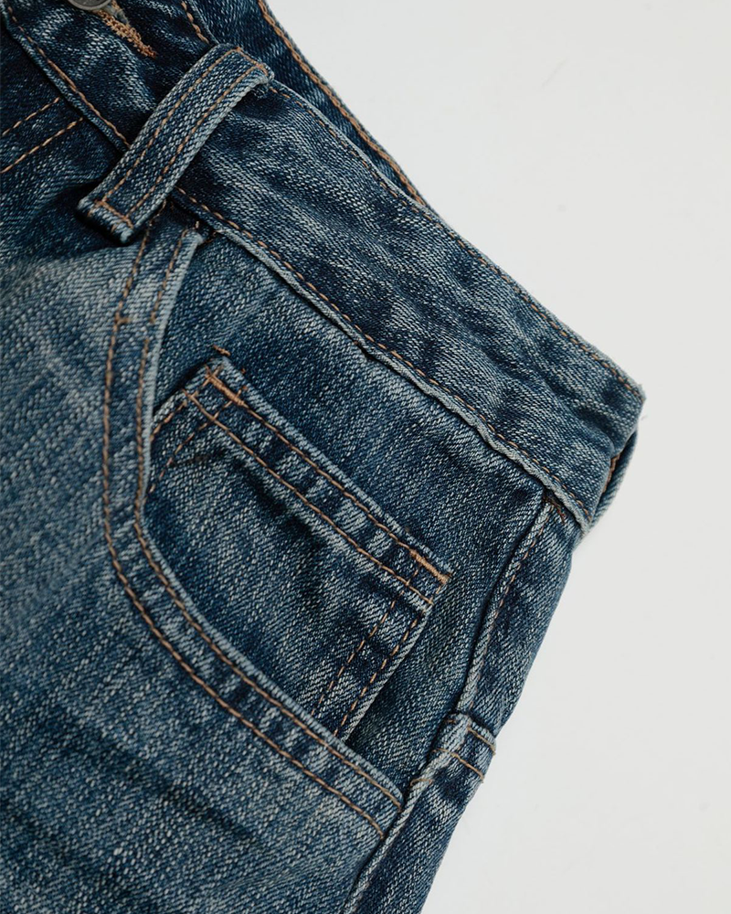 レトロなオールマッチデニムショートパンツ
