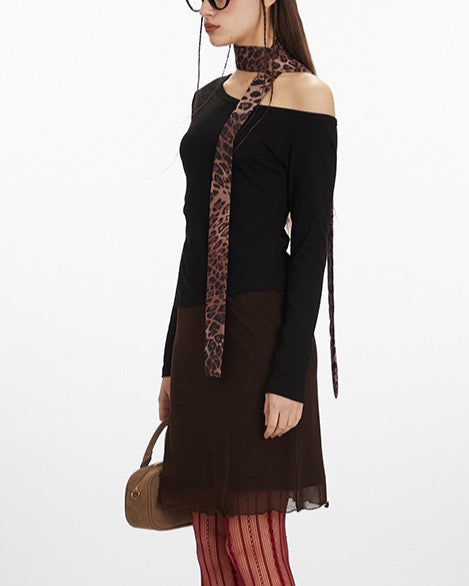 スカーフカラーギャルトップス