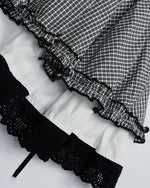 콘트라스트 컬러 플레드 스커트