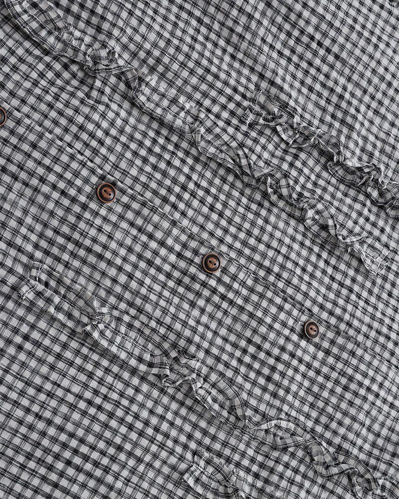 レトロチェック柄半袖シャツ