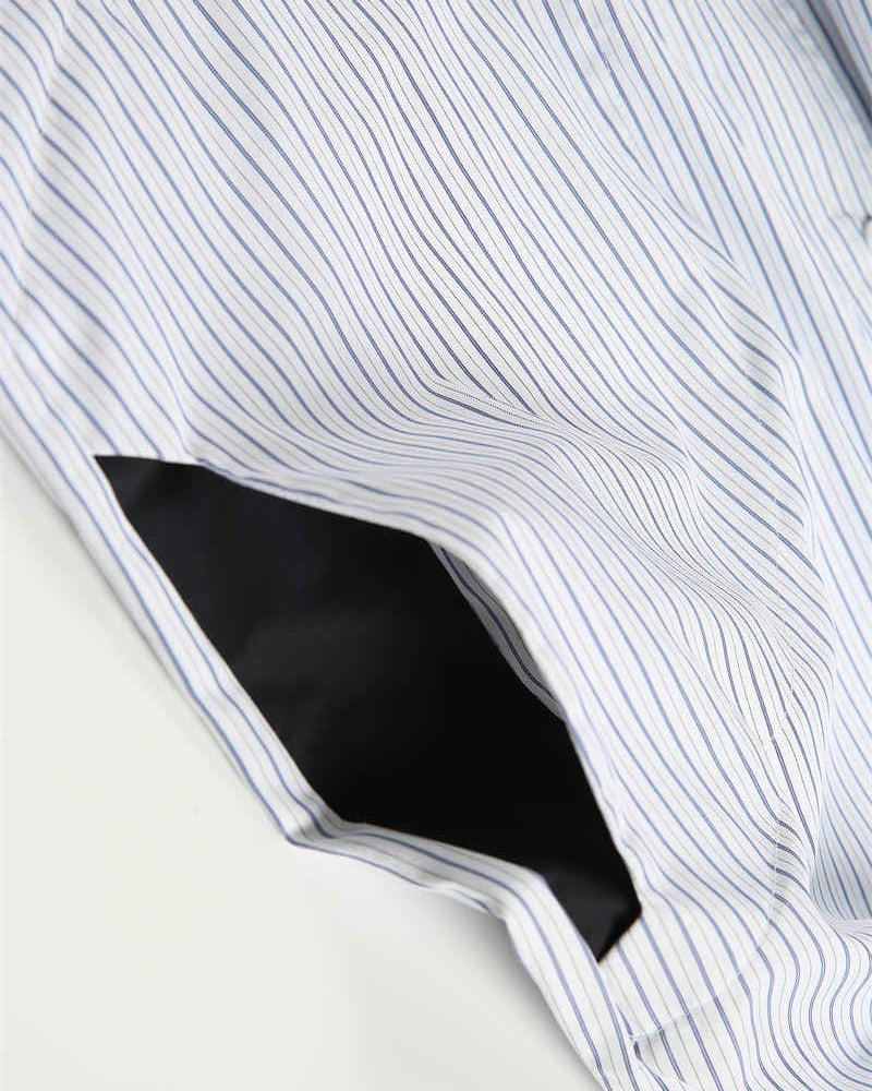 Blue and white striped shirt