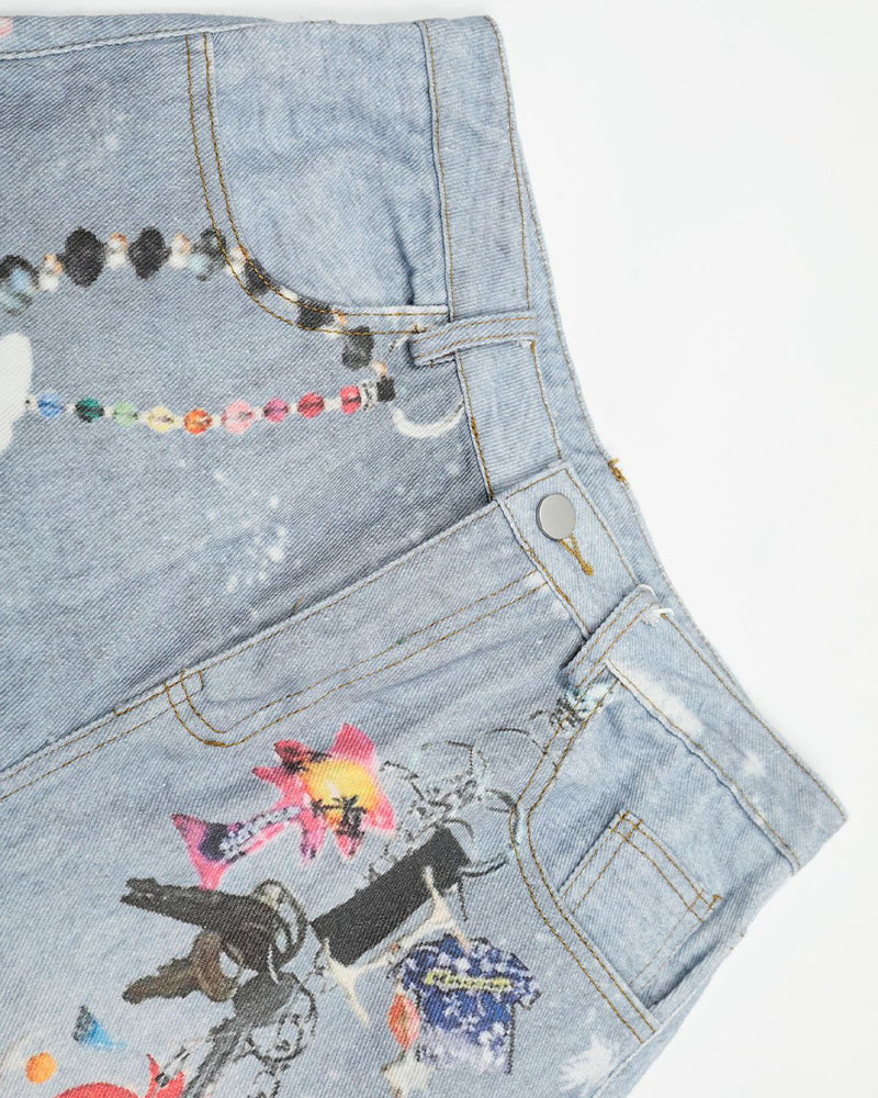 귀엽고 심플한 데님 팬츠