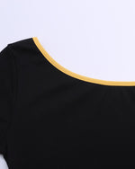 Cute irregular off-shoulder short sleeves