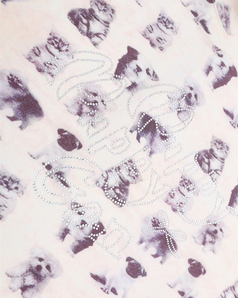 Cute cat and dog short sleeves