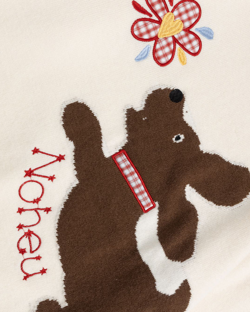 おもしろい子犬のクルーネックセーター