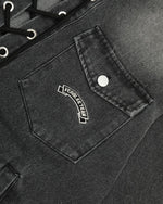 ヴィンテージ風のダメージ加工フード付きスウェットシャツ