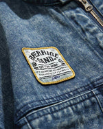 スタンドカラーデニムルーズジャケット