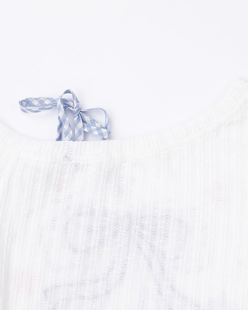 リボンカジュアル長袖