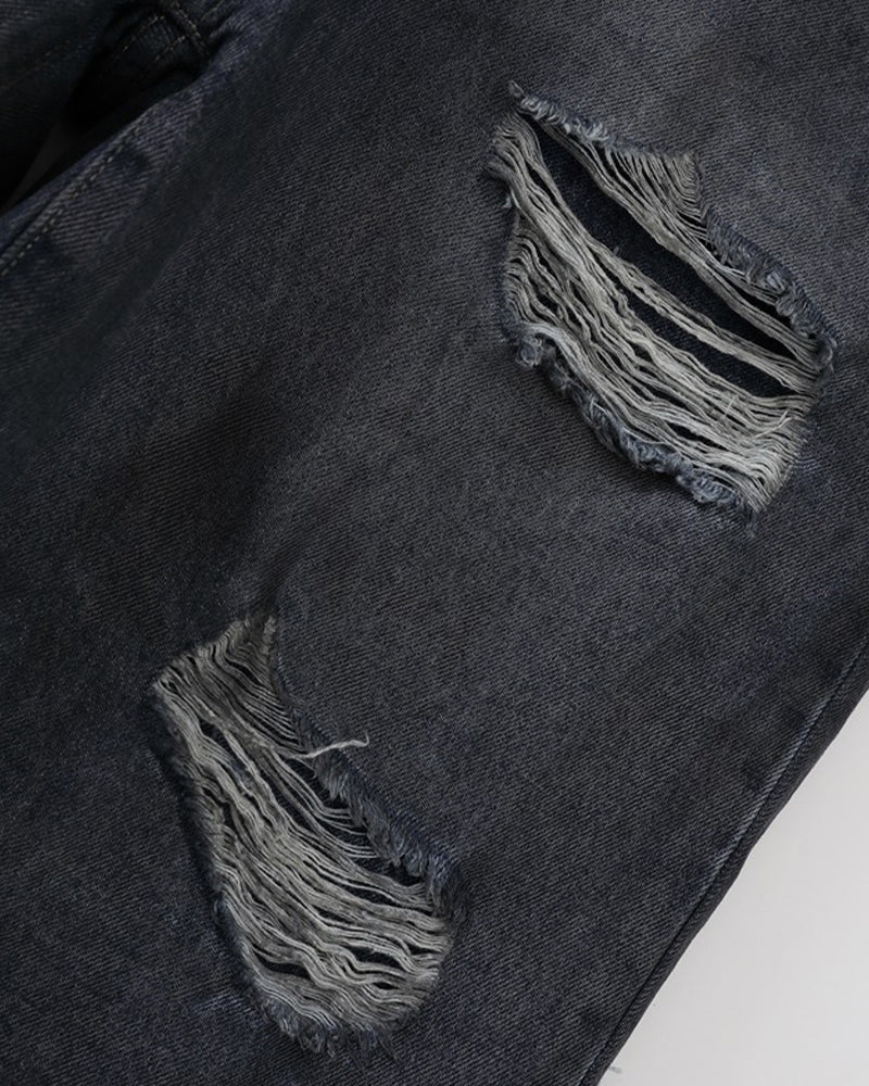 Vintage distressed straight jeans