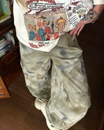 Heavy duty wide-leg jeans