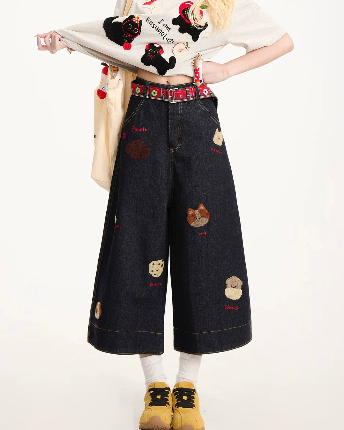 レトロシンプルデニムショートパンツ