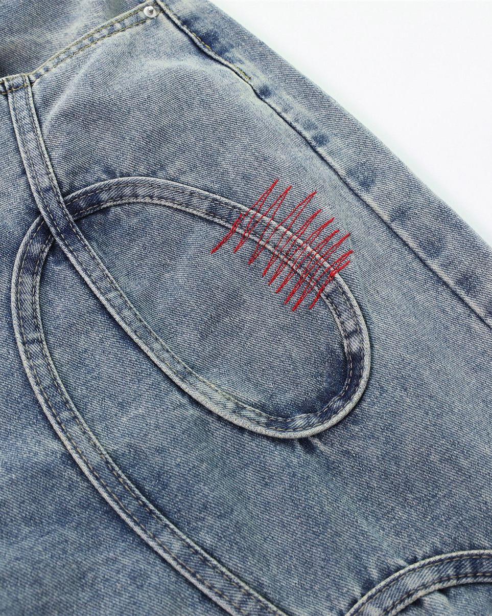 Designer slim straight jeans