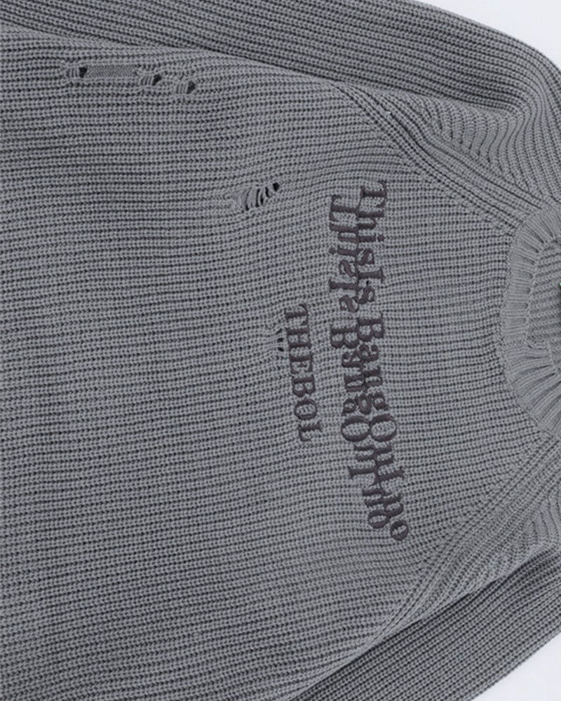 irregular hole sweater