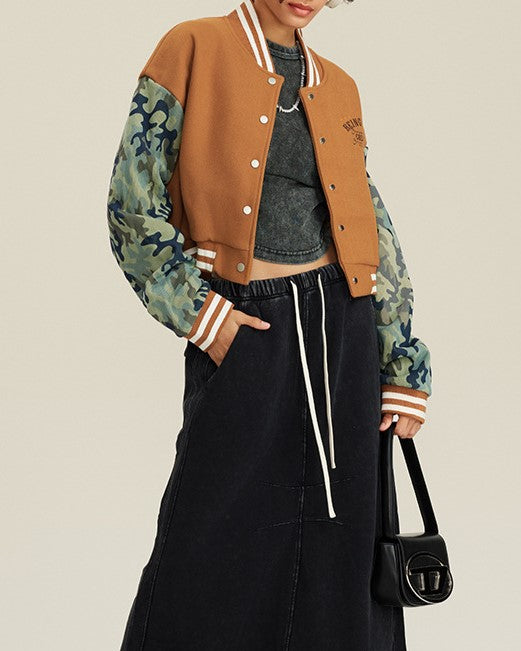 ヴィンテージ迷彩柄ベースボールジャケット